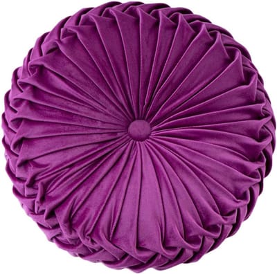 Rond Kussen - Decoratief Sierkussen - Bank en Bed - Handgemaakt Met Zachte Velvet - 35 cm Diameter - Donkerpaars