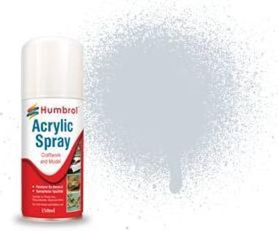 Humbrol Hobbyverf Acrylverf - #27002 Polished Aluminium Metalcote - Acryl spray Verf spuitbus - 150 ml