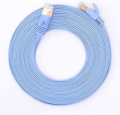 Internetkabel - 5 meter - CAT6 - Ultra dunne Flat Ethernet kabel - Netwerkkabel (1000Mbps) - Blauw - UTP kabel - RJ45 - UTP kabel