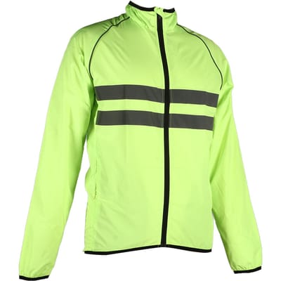 Veste Réfléchissante Manteau de Cyclisme Respirant Manches Longues Polyester avec Poches pour Extérieur L yellow
