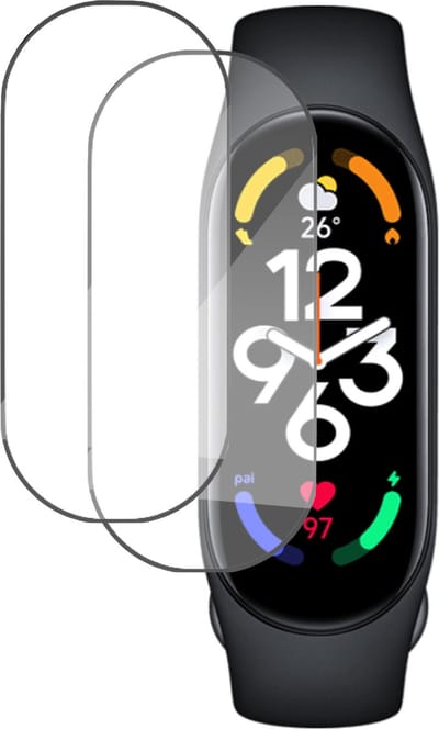 Geschikt voor XIaomi Mi Smart Band 7 Screenprotector - Beschermglas Geschikt voor XIaomi Mi Band 7 - 2 Stuks