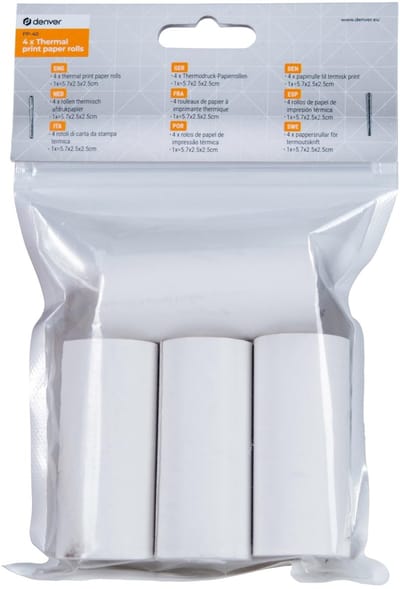 Dailygoods- Printpapier Thermisch - A4 - Set voor Denver Printercamera's - Compatibel met KPC-1363/1370/1374BT/MBP-32B - Geen inkt of cartridge nodig - Extra rollen voor navulling - Thermisch Papier