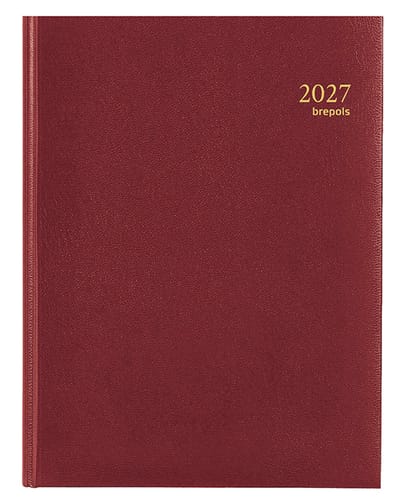 Brepols bureau agenda 2027 - TIMING [0.137] - LIMA - Bureau agenda - 1 week op 2 pagina's - Weekoverzicht - Bordeaux - 17.1 x 22 cm