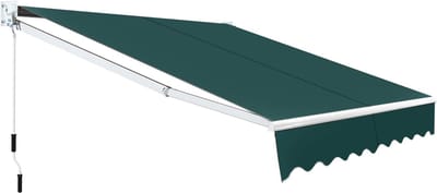 KOMFOTTEU Zonwering met scharnierarm, 245 x 200 cm, luifel voor balkon, terrasluifel met 5-60° instelbare hoek, uv-bestendig en waterafstotend, zonwering met handslinger, aluminium/polyester