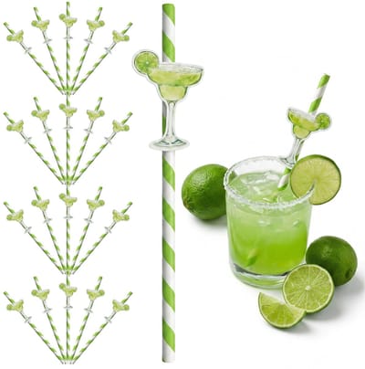 Rietjes, papieren rietjes, cocktailrietjes, papier, citroenen, decoratie, wegwerpdrinkrietjes voor bruiloft, cocktail, barparty, dranken, Kerstmis, feesten