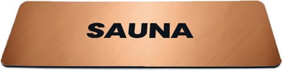Deurbordje Brons/Koper-look met tekst sauna - Formaat 150 x 50 mm x 1,6 mm - Zelfklevend | Luxe uitstraling | Geborstelde Koper/Brons toplaag | Gratis Verzending | Decoporta