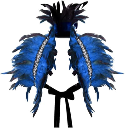 Gothic Veren Cape voor Halloween en Carnaval, Geschikt voor Mannen en Vrouwen, Ideaal voor Feestjes en Kostuums in Royal Blauw