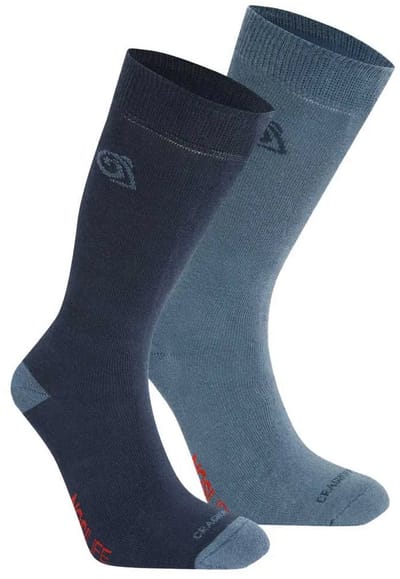 Craghoppers Nosilife Twin Pack Half Lange Sokken Blauw EU 36-38
