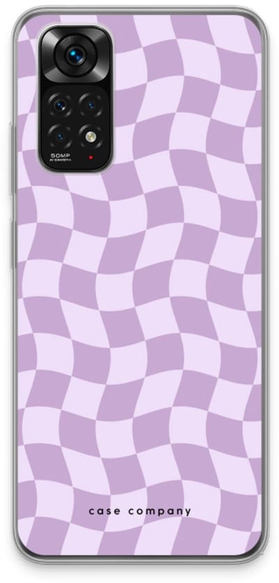 Case Company® - Hoesje geschikt voor Xiaomi Redmi Note 11 hoesje - Grid Paars - Soft Cover Telefoonhoesje - Bescherming aan alle Kanten en Schermrand