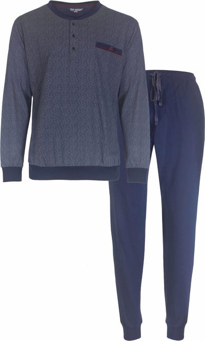 Paul Hopkins Heren Pyjama - Geprint - 100% Katoen - Blauw - Maat S