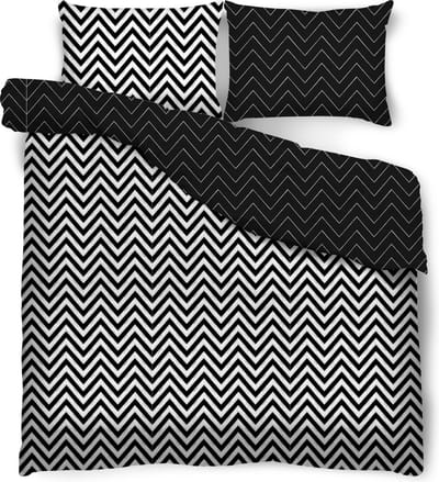 Dolce Vita Collection Royal dekbedovertrek 220 × 200 cm – Satijnkatoen – Zwart/Wit – Inclusief 2 kussenslopen