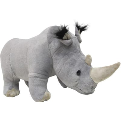 Wilde Dieren Neushoorn Knuffels Realistische Afrikaanse Neushoorns Staand Zacht Kussen Knuffel Neushoorn Huisdecoratie grijs