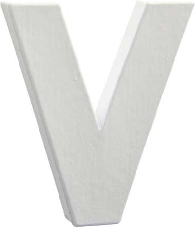 Letter wit V 12 cm