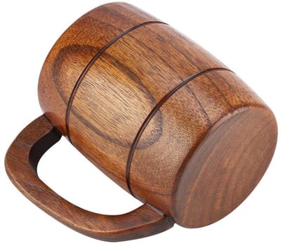 Allecto - Houten Bierbeker - Retro Capaciteit - Duurzaam en Milieuvriendelijk - Geschikt voor Dranken - Perfect Cadeau voor Volwassenen
