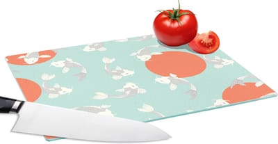 Glazen Snijplank - 28x20 - Patroon - Vis - Japan - Dier - Snijplanken Glas