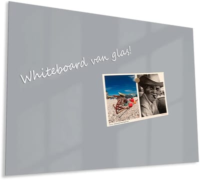 Mydesignglas Glazen Whiteboard - Gehard Glas - Glazen Magneetborden - Memobord - Magnetbord - Magnetisch - Krasbestendig - Frameless - 120x90cm - Graphite Haze