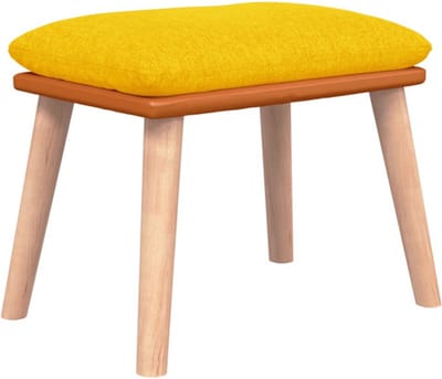 vidaXL - Voetenbank - 45x29,5x35 - cm - stof - en - kunstleer - mosterdgeel