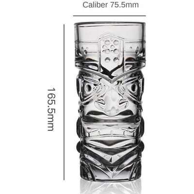 Verre en Cristal Grand Verre à Cocktail Tiki Tiki Cup Hawaii Verre à Cocktail Visage de Fantôme Création Haute Beauté Verre à Eau pour la Maison