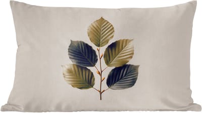 Sierkussens - Kussentjes Woonkamer - 60x40 cm - Beukenbladeren - Bruin - Groen - neutraal