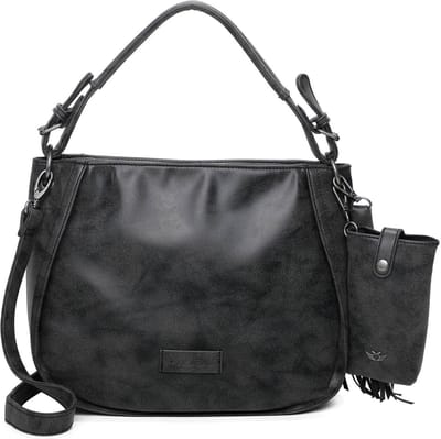 Fritzi aus Preußen Schoudertas Vintag Fritzi Hobo 2 Black Idol Zwart