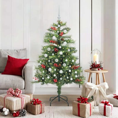 vidaXL - Kunstkerstboom - 150 - LED's - Warmwit - PVC - en - Metalen - Groen