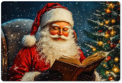 Placemats 45x30 cm - Placemat kunststof - 1 stuk - Kerstman - Kerst - Winter - Kerstboom - Borden onderleggers - Decoratie voor op tafel - Keuken tafeldecoratie accessoires - Vinyl onderlegger - Tafelversiering