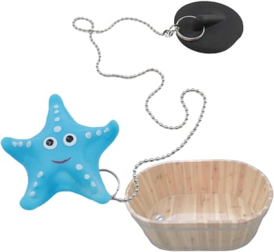 Badkamerstopper met ketting - Afvoerstop wasbak - Water afsluiten - Grappig cartoon design - 42-45 mm - Multi