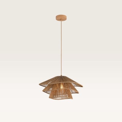 Lusenz - Papieren hanglamp eettafel - Bruin - 3-laags - Gevlochten papier - E27 Fitting - Dimbaar - Hoogte verstelbaar - Voor woonkamer, gang, slaapkamer, zolder en hal - Plafondlamp - Klassiek, Moderne lamp - Japandi