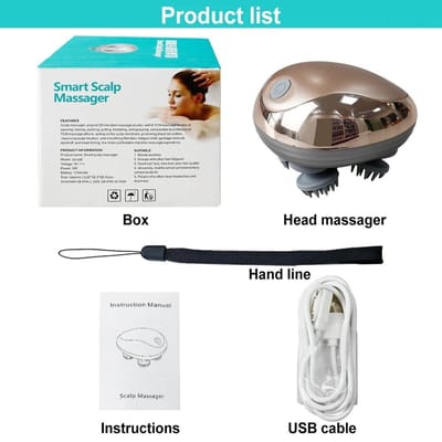 Elektrische Hoofdhuidmasseerder Haargroei Draagbaar Oplaadbaar Hoofdmassage Stress Relax Waterdicht Handheld Haarkrabber Siliconen gray