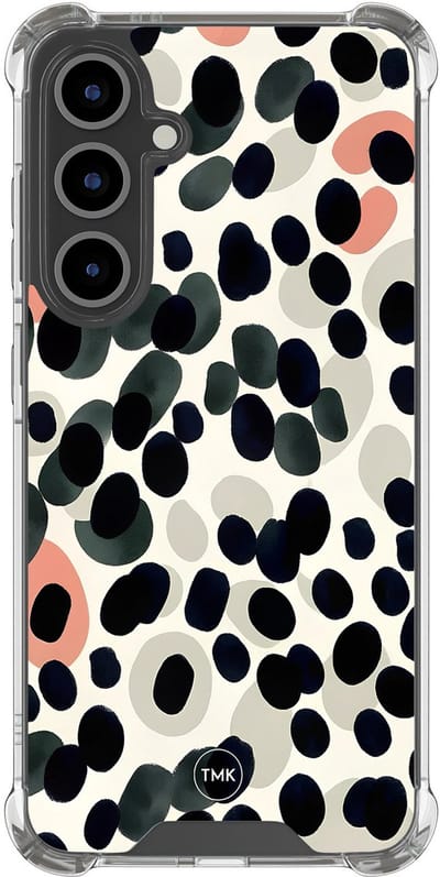 Shockproof hoesje geschikt voor Samsung Galaxy S25 FE - Modern dots - Schokbestendig - Verhoogde randen - TPU case - Extra Sterke Back Cover - Gestipt - Transparant, Multi