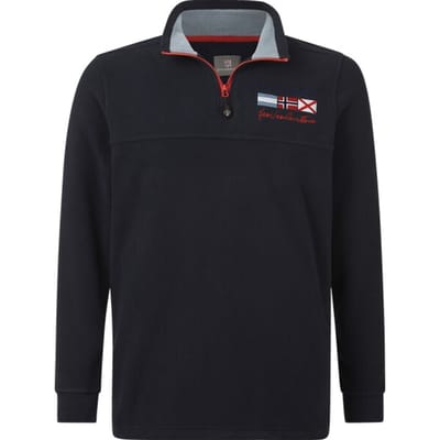 Jan Vanderstorm herren Fleecesweatshirt - 52/54 - donkerblauw - Plus Size