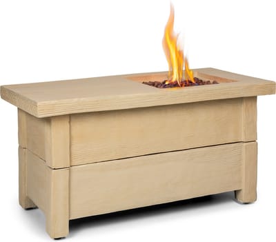 Blumfeldt Corinth Gas-vuurhaard, Terrasverwarmer & vuurhaarden 40.000BTU/13kW, Vuurhaard met afdekking, Terrasverwarmer gas, Roestvrijstalen brander, beige