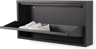 Spinder Design schoenenkast Billy 1 - Zwart - 3 paar schoenen - Staal