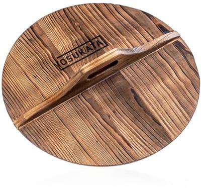 Houten Wokdeksel 36 cm - Traditioneel Houten Deksel voor Wokpan - Ergonomische Handvat - Condensvrij - Keukenaccessoire voor Wok