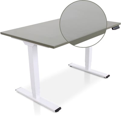 Lineaflex MRC COMFORT Zit-Sta Bureau – Elektrisch Verstelbaar – 120x80 cm – Blad Forest Green – Wit Frame – ARBO Norm NEN-EN 527 – Met memorybediening – 100 KG Draagvermogen – 130 cm Hoog