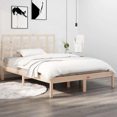 vidaXL - Bedframe - massief - hout - 135x190 - cm