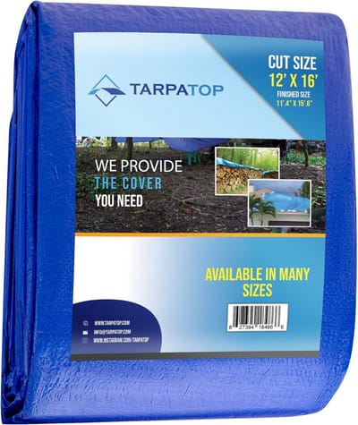 Waterdicht Zeil - Tarp Cover - Kamperen en Buiten - Scheurvast HDPE Weefsel - 12 X 16 Voet - Blauw