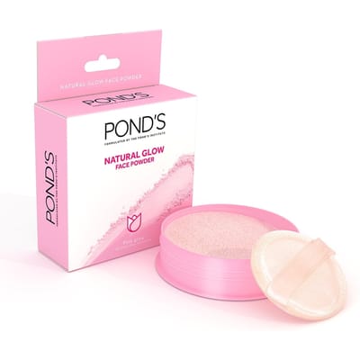 Poudre Visage Matifiante POND's Natural Glow Éclat Rosé 30g Pour Teint Uniforme et Contrôle du Sébum, Couvre les Taches Sombres, Fini Soyeux white
