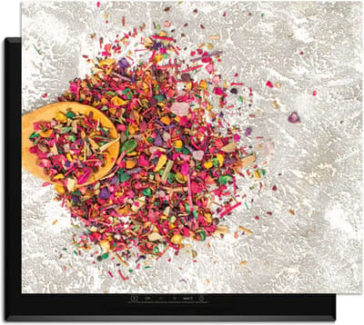 KitchenArt - Spice Delight – Inductie Beschermer - 65x52 cm - Kookplaat Beschermer - Luxe Afdekplaat Inductieplaat - Anti-slip & Oprolbaar - Beschermmat Inductiekookplaat