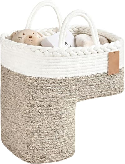 Trapmand Organizer - Opbergmand Trap - Ruimte Ordenen - L-vormige Pasvorm - 38x38x25 cm - Linnenkleur