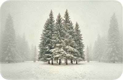 Badmat 60x40 cm - Antislip - Bomen - Sneeuw - Wit - Badmatten voor badkamer - Badkamermat - Douchemat - Badkamer mat