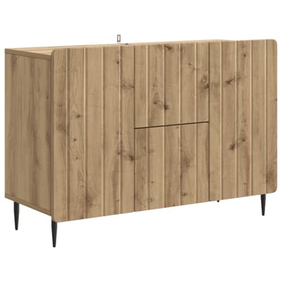 vidaXL - Dressoir - Artisanaal - eiken - 89 - x - 34,5 - x - 62 - cm - Bewerkt - hout