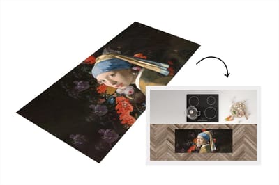Keukenloper - Loper keuken - Meisje met de parel - Bloemen - Oude meesters - 120x50 cm - Keukenloper vinyl