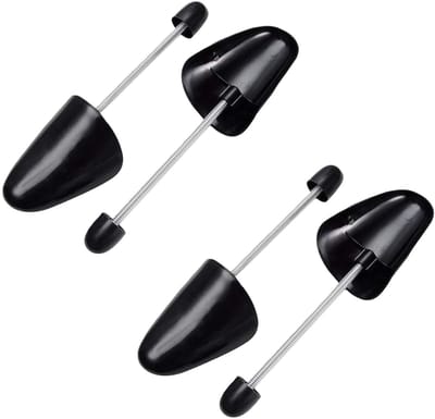 Dailygoods- Schoenbomen Verstelbaar - Schoenspanner Heren/Dames - Kunststof - 2 Paar - Spiraalveer - Zwart