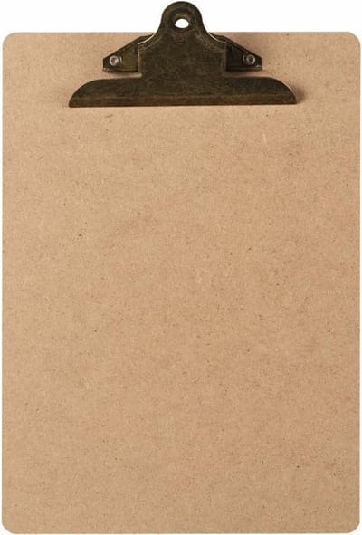 LPC  Klembord - clipboard - hout/mdf/hardboard- A4 -145 mm butterfly klem vintage