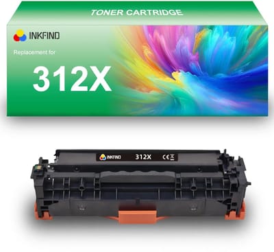 INKFIND 312X (CF380X) Zwart tonercartridge compatibel met HP 312X (CF380X) tonercartridge Zwart en HP 312A (CF380A) tonercartridge Zwart - 1-pack Zwart