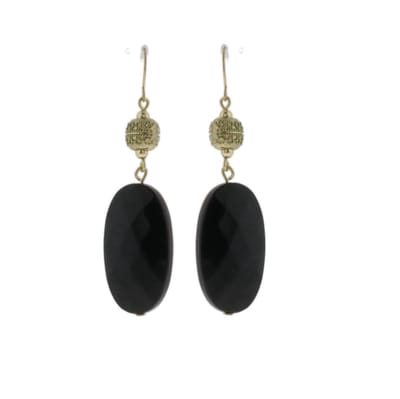 Behave - Oorbellen - Elegant Chic - Goudkleur Zwart Dames - 7 cm
