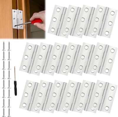 Inklapbare scharnieren 44 mm – 16 stuks roestvrij staal voor deuren en ramen