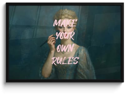 Poster in lijst - Fotolijst 90x60 cm - Posters - Klassiek - Sierlijk - Roze - Posterlijst zwart - Decoratie - Wanddecoratie woonkamer - Muurdecoratie slaapkamer