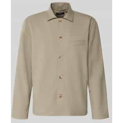 Regular fit overhemdjack met viscosemix model 'Landen'
